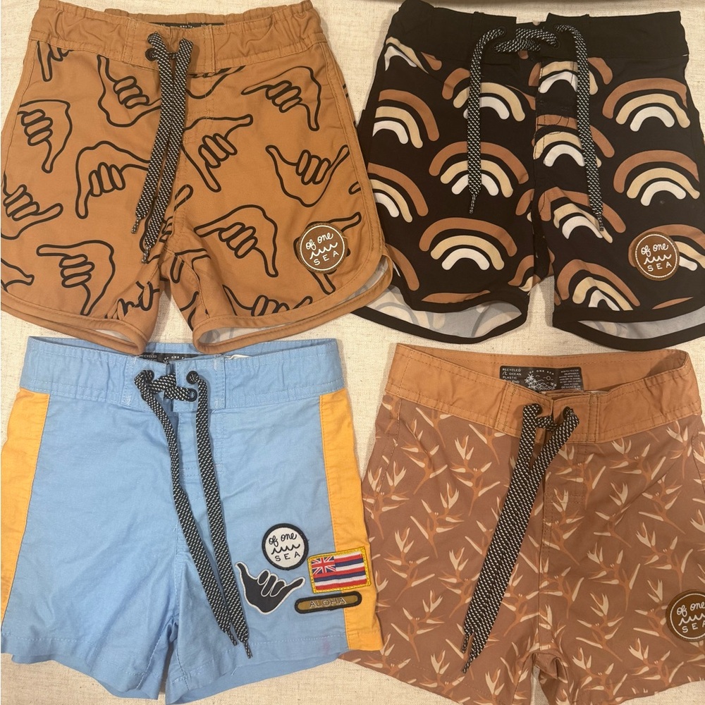 Tan and Brown Patterned Casual Shorts